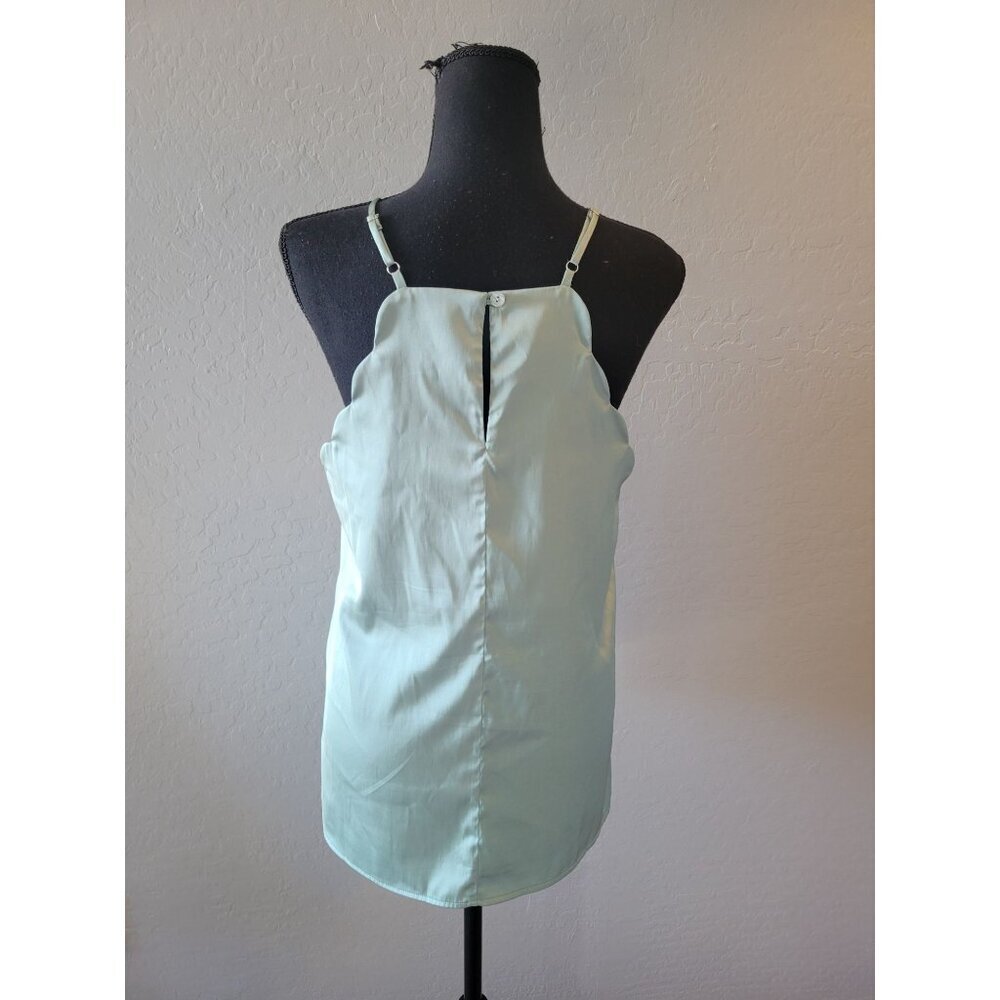 Willow Root Scalloped  Lined Sleevless Top Size S Delicate Colorful Preppy City - Picture 5 of 11